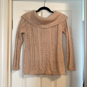 White House black market Light pink cable knit sweater